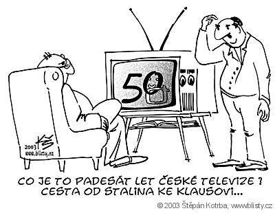 Co je to padesát let České televize? Cesta od Stalina ke Klausovi...