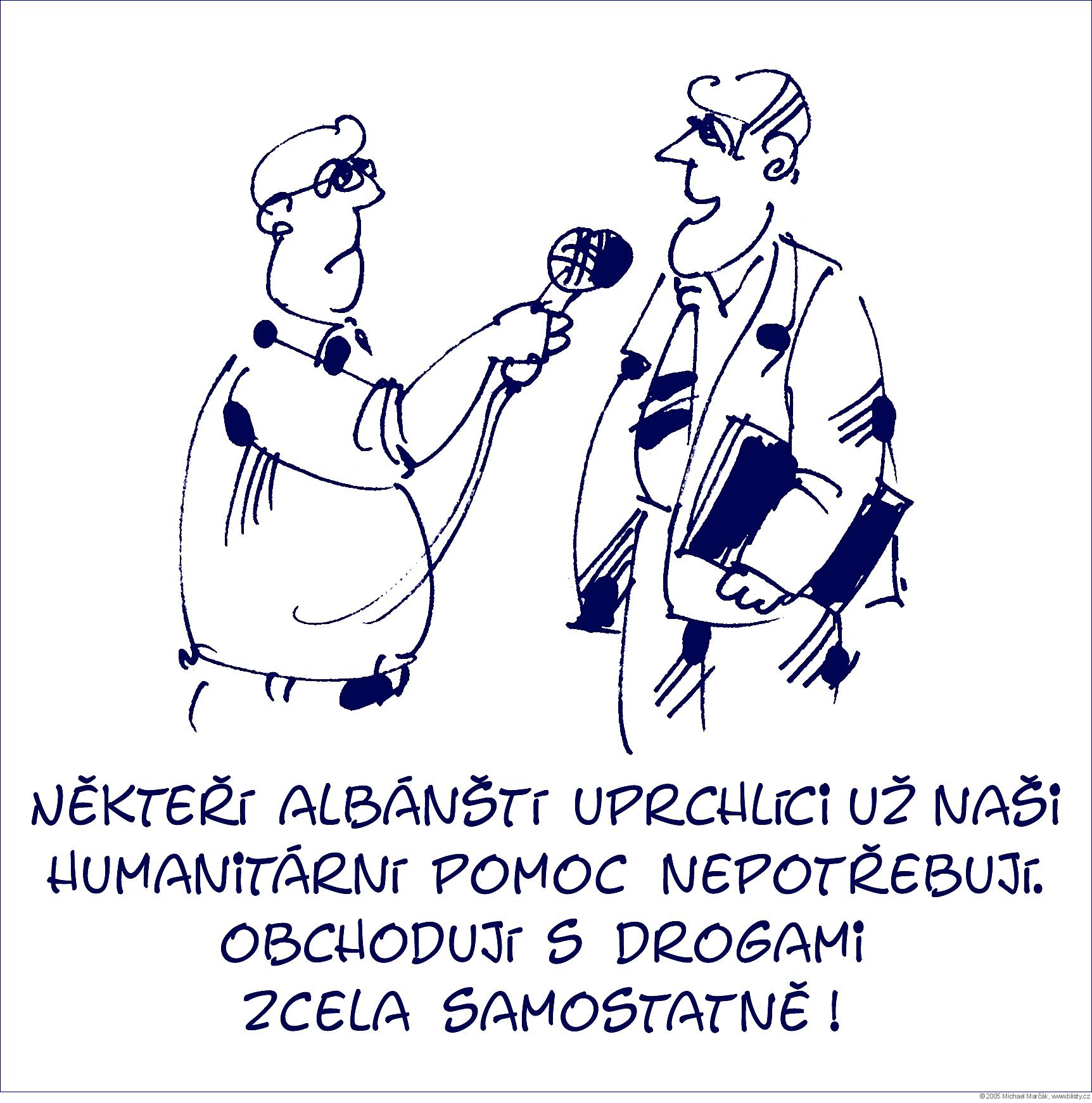 Michael Marčák:Někteří albánští uprchlíci už naši humanitární pomoc nepotřebují. Obchodují s drogami zcela samostatně !